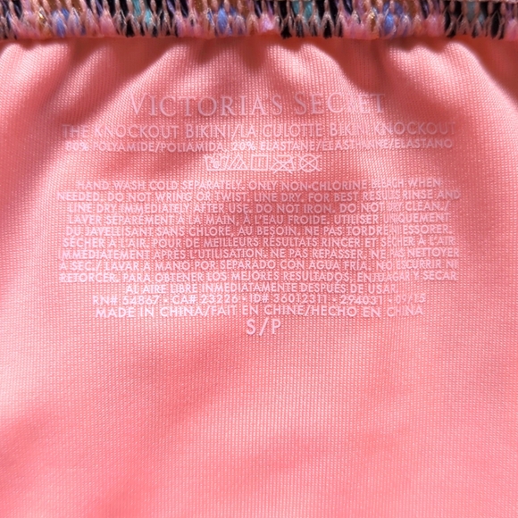 NWOT Victoria's Secret bikini bottom bright pattern small - Picture 4 of 5